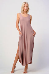 Mauve Jersey Tank Maxi Dress