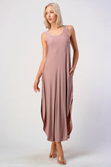 Mauve Jersey Tank Maxi Dress