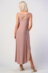 Mauve Jersey Tank Maxi Dress