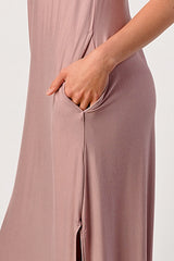 Mauve Jersey Tank Maxi Dress