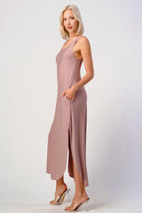 Mauve Jersey Tank Maxi Dress