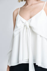 Front Tie Ruffle Off Shoulder Top