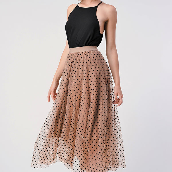 Dotted Tulle Midi Skirt – Shining Ordinary