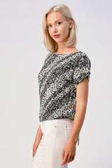 Ditsy Floral  Printed Top with Back Tie