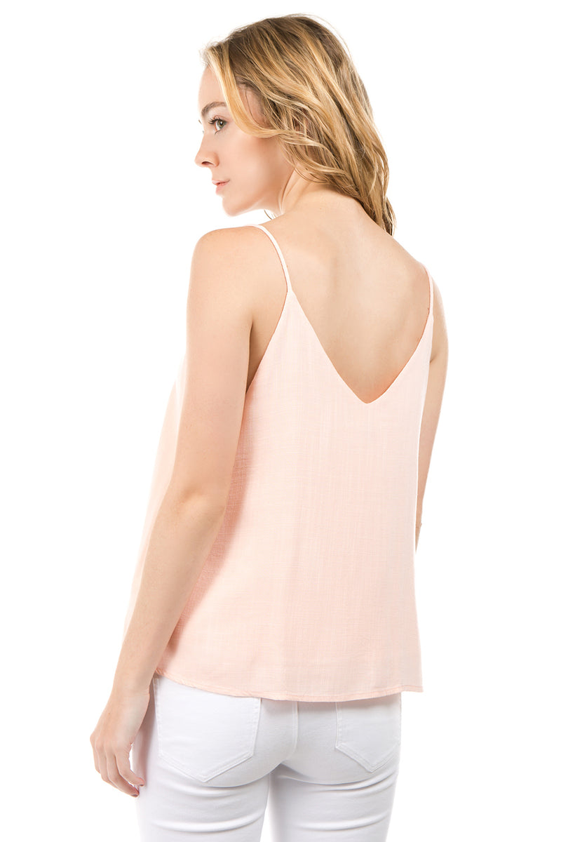 Woven V Neck Cami Top