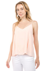 Woven V Neck Cami Top